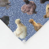 Silkie Bantam Chickens Faux Glitter Blue Fleece Deken (Hoek)