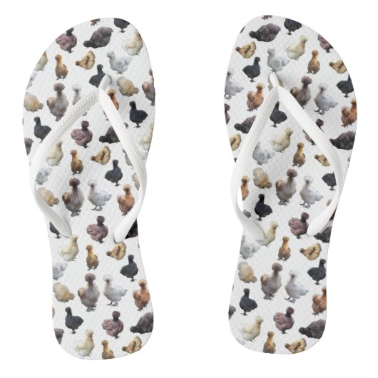 Silkie Bantam Chickens Teenslippers (Voetbed)