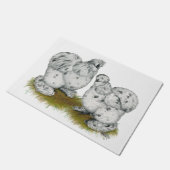 Silkie Bantam Splash Chickens Deurmat (Schuin)