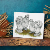 Silkie Bantam Splash Chickens Fotoplaat (Zijkant)