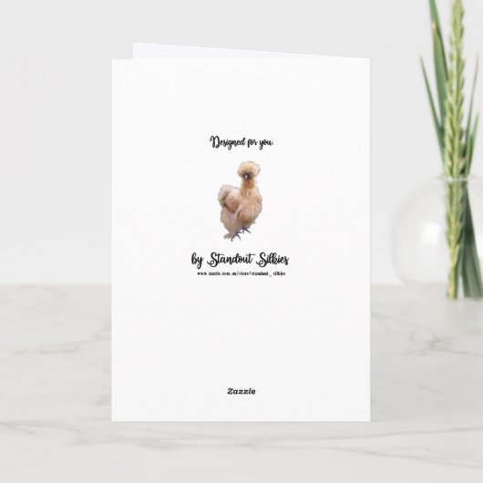 Silkie Bantam Zonnebloem Rainbow Corn Groet Kaart (Achterkant)