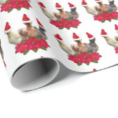 Silkie Bantams Santa Hat Kerstmis Cadeaupapier (Rol Hoek)