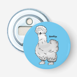 Silkie cartoon illustratie button flesopener