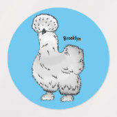 Silkie cartoon illustratie labels (Design 1)
