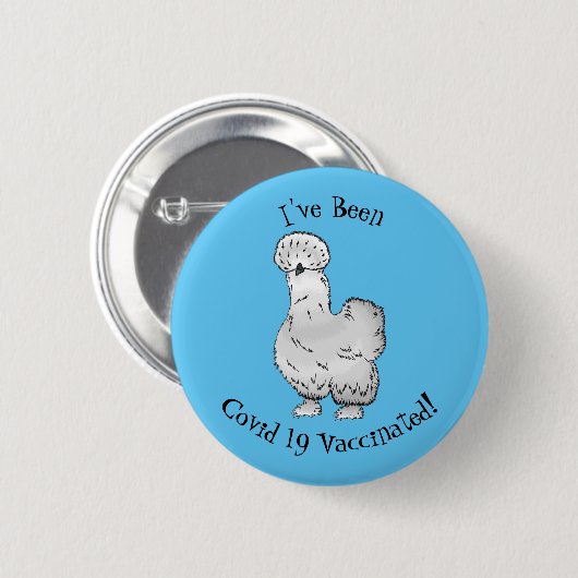 Silkie cartoon illustratie ronde button 5,7 cm (Voorkant /achterkant)