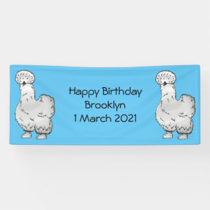 Silkie cartoon illustratie spandoek