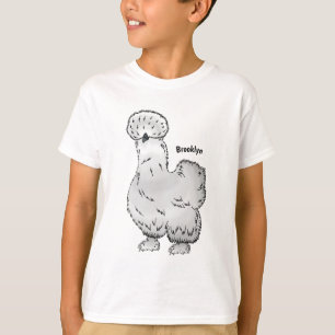Silkie cartoon illustratie t-shirt