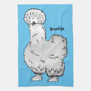 Silkie cartoon illustratie theedoek