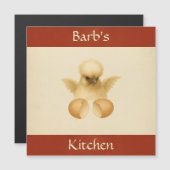 Silkie Chicken Chick Koelkastmagneet Kaart (Voorkant / Achterkant)