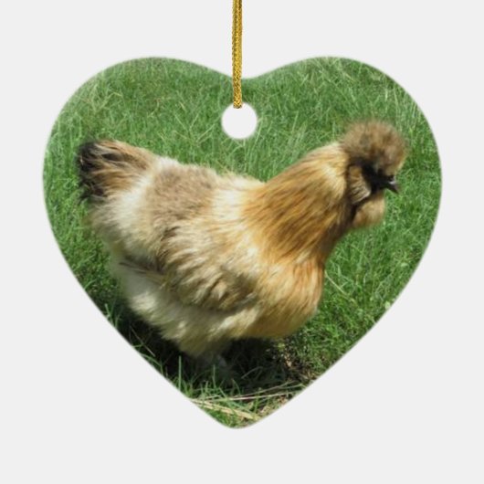 Silkie Chicken Hen Ornament (Achterkant)