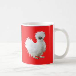 Silkie Chicken on Red Koffiemok