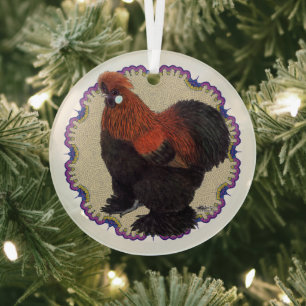 Silkie Circle Glas Ornament
