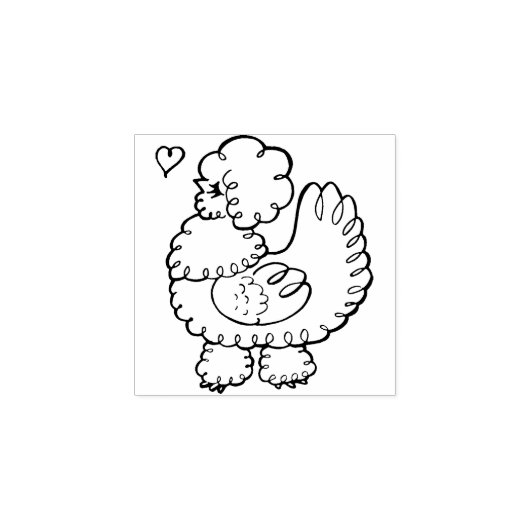 Silkie Love Rubber Stamp Rubberstempel (Afrduk)