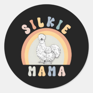 Silkie Mama Silky Chicken Boerderij Animal Ronde Sticker