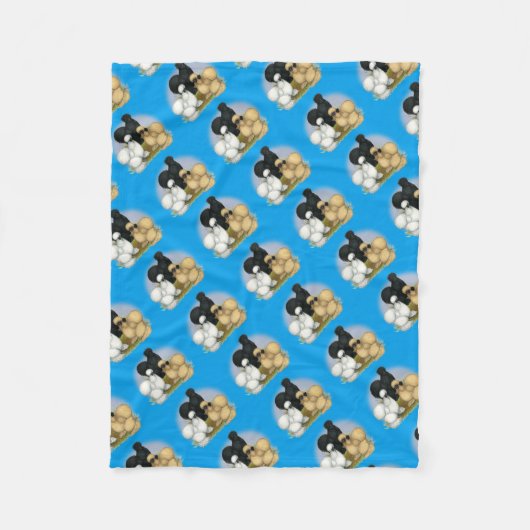 Silkie Trio Fleece Deken (Voorkant)