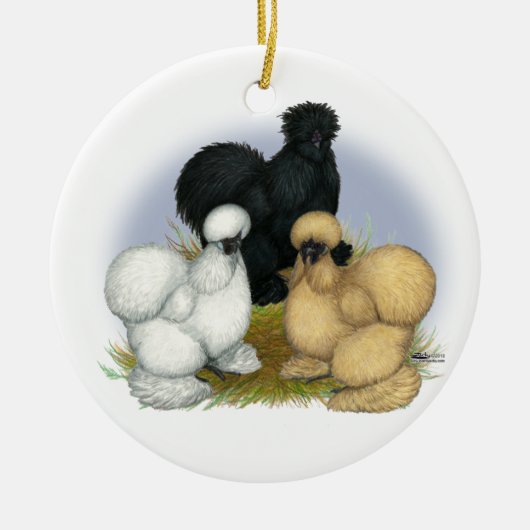 Silkie Trio Keramisch Ornament (Voorkant)