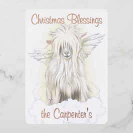 Silky Angel Goat Folie Holiday Card Uitnodiging
