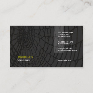 Silky Black Spider Web Designer Visitekaartje