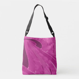 Silky gebogen lijnen abstract in roze crossbody tas