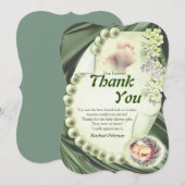 Silky GREEN Pearl Baby Hartelijk dank Kaart (Voorkant / Achterkant)