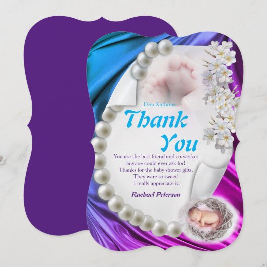 Silky Ivory Pearl Baby dan je kaart (Voorkant / Achterkant)