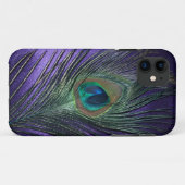 Silky Paarse Peacock Feather Case-Mate iPhone Case (Achterkant (horizontaal))