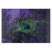 Silky Paarse Peacock Feather Snijplank (Voorkant)