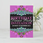 Silky Pink Birthday Dinner Party Invitations Kaart (Staand voorkant)