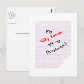 Silky Terrier at mijn huiswerk Briefkaart (Voorkant / Achterkant)