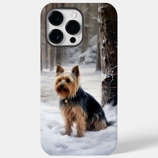 Silky Terrier Laat het sneeuwen Kerstmis Case-Mate iPhone Case (Achterkant)