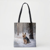 Silky Terrier Laat het sneeuwen Kerstmis Draagtas (Voorkant)
