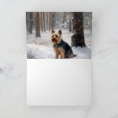 Silky Terrier Laat het sneeuwen Kerstmis Kaart (Binnen)