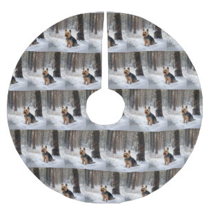 Silky Terrier Laat het sneeuwen Kerstmis Kerstboom Rok