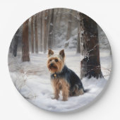 Silky Terrier Laat het sneeuwen Kerstmis Papieren Bordje (Voorkant)