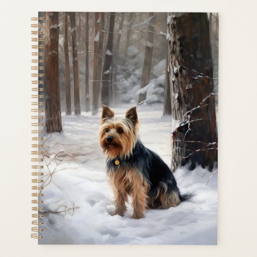 Silky Terrier Laat het sneeuwen Kerstmis Planner (Voorkant)