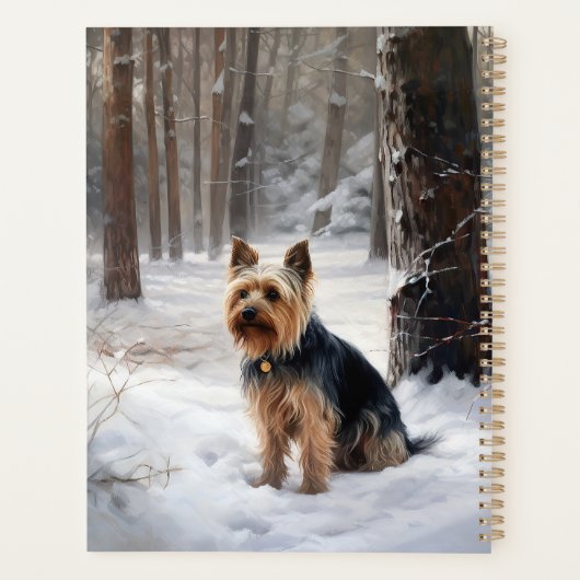 Silky Terrier Laat het sneeuwen Kerstmis Planner (Achterkant)
