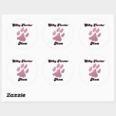Silky Terrier Maman Pawprint rose - Sticker (Feuille)