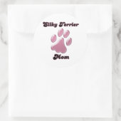 Silky Terrier Maman Pawprint rose - Sticker (Sac)