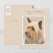 Silky Terrier Painting - Cute Original Dog Art Briefkaart (Voorkant / Achterkant)