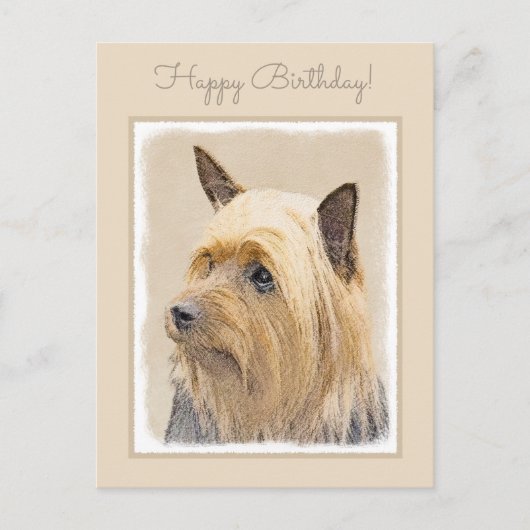 Silky Terrier Painting - Cute Original Dog Art Briefkaart (Voorkant)