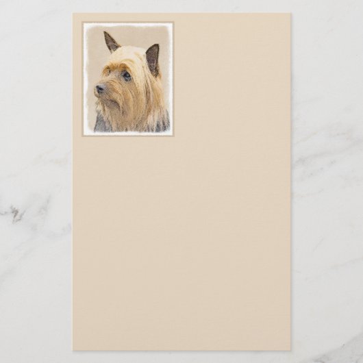 Silky Terrier Painting - Cute Original Dog Art Briefpapier (Voorkant)