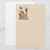 Silky Terrier Painting - Cute Original Dog Art Briefpapier (Voorkant / Achterkant)