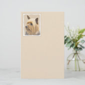 Silky Terrier Painting - Cute Original Dog Art Briefpapier (Staand voorkant)