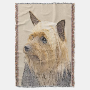 Silky Terrier Painting - Cute Original Dog Art Deken