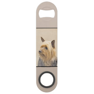 Silky Terrier Painting - Cute Original Dog Art Speed Flessenopener