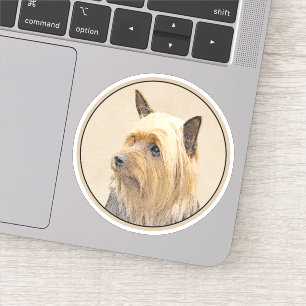 Silky Terrier Painting - Cute Original Dog Art Sticker