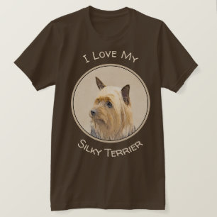 Silky Terrier Painting - Cute Original Dog Art T-shirt
