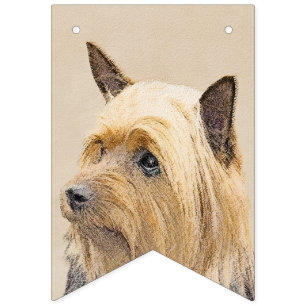 Silky Terrier Painting - Cute Original Dog Art Vlaggetjes