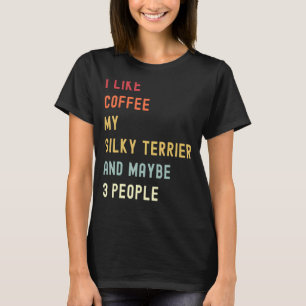 Silky Terrier Retro Dog en Coffee T-shirt