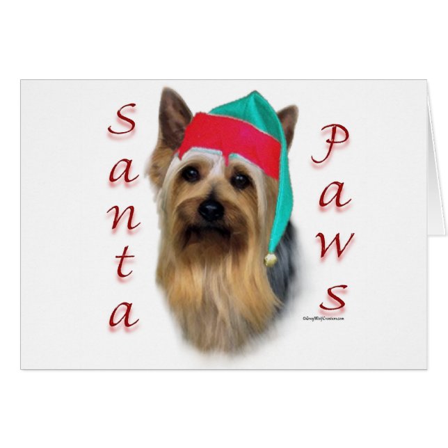 Silky Terrier Santa Paws (Voorkant Horizontaal)